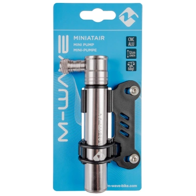 Насос M-Wave, алюм. фрезер. мини 68г 120мм до 6,2 бар/90PSI, серебр.
