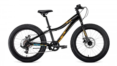 Велосипед FORWARD BIZON MICRO 20 D FR (20" 7 ск. рост. 11") 2023, черный/желтый