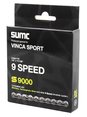Цепь 9ск. Sumc S-9000, 116 зв., 1/2x11/128, серая, инд. уп.