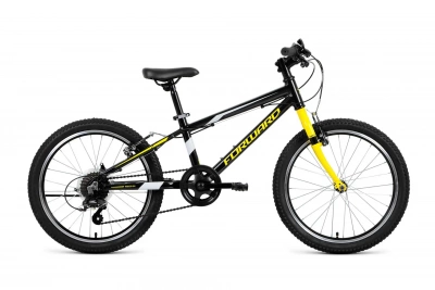 Велосипед FORWARD RISE 20 2.0 (20" 7 ск. рост. 10.5") 2021 черный/желтый