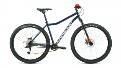 Велосипед FORWARD SPORTING 29 X (29" 9 ск. рост. 17") 2021, темно-синий/красный