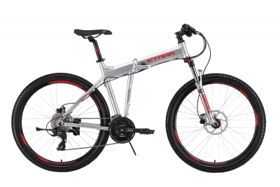 Велосипед Stark Cobra 27.2 HD 2024, хром/ярко-красный 18"