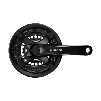 Система шатунов 3ск. 42T Shimano Tourney TY501, 170мм, Кв, 42/34/24, с защитой, с болтами, черн.