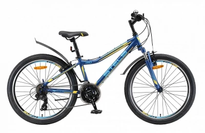 Велосипед Stels Navigator-410 V 24" 21-sp V010 12" темно-синий/желтый