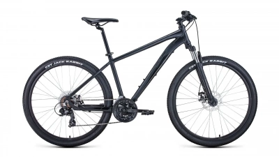 Велосипед FORWARD APACHE 27,5 2.0 disc (27,5" 21 ск. рост 17") 2021, черный матовый/черный