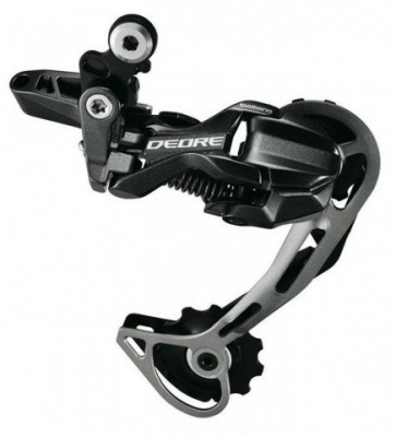 Задний переключатель 10ск. Shimano Deore M593. длинный серебр. инд. уп.