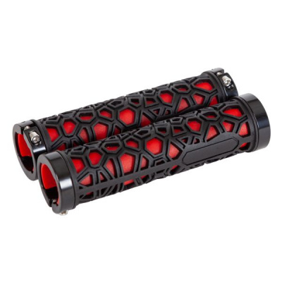 Грипсы STG BC-GR6502, 135мм, Lock-On, черный с красным