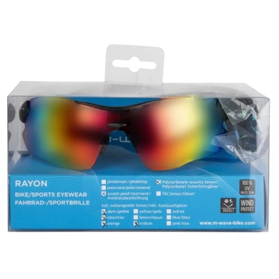 Очки M-Wave Rayon G4 PRO, 3 пары сменных линз в комплекте, черные матовые