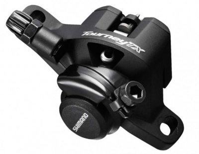 Тормоз дисковый механический Shimano BR-TX805, черн, пер. или задн., пласт. кол, post m.