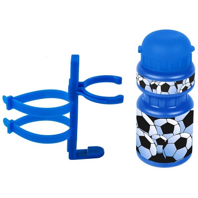 Фляга Ventura Kids, 0.3л, пластик. синяя "футбол"+держатель