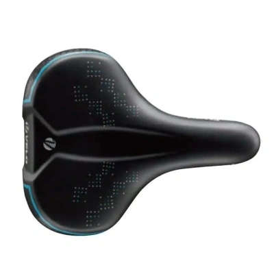 Седло Velo Plush VL-6393, комфорт, 265x213мм, вакуумное, синий/черный