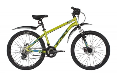 Велосипед STINGER ELEMENT EVO 24" 2022, зеленый, 14"