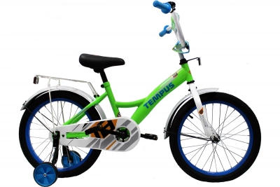 Велосипед TEMPUS Kid 18 (18" 1 ск.) 2021, ярко-зеленый/синий