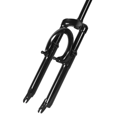 Вилка аморт. 24"x1" ES 225-1, V-br, резьб., пружина, сталь, черная, 2.35кг