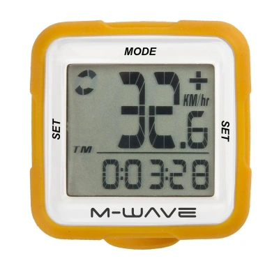 Велокомпьютер M-Wave XIV Silicone, беспров., силикон. корпус, оранжевый