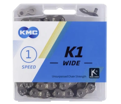 Цепь 1ск. KMC K1, 1/2"x1/8", 100зв. 9,4мм BMX, с замком в коробке