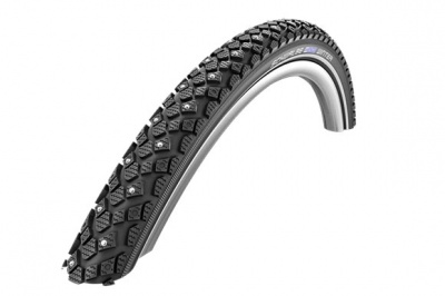 Шипованная велопокрышка 26"x1.75, Schwalbe Marathon Winter Plus, 100шип, SmartGuard