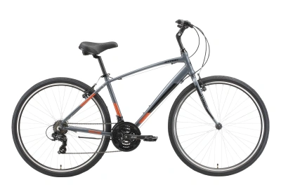 Велосипед Stark Terros 28.2 V 2023, серый/черный/оранжевый, 16"