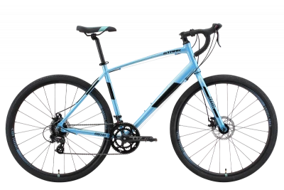Велосипед Stark Gravel 700.1 D 2022, голубой/чёрный, 18"