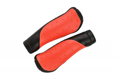 Грипсы HL-GB306 black/red 130мм, эргономические, резина, черно/красные