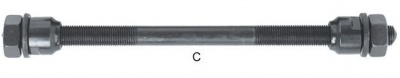 Ось задней втулки 3/8"x170мм Cr-Mo с конус. под гайку, черная