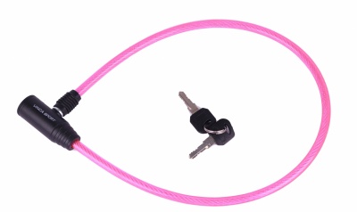 Велозамок Vinca Sport, 8x650мм, розовый тросик