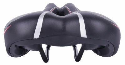 Седло Vinca Sport VS-01, комфортное, с вент. отверстием, 280x170мм, черное с красным