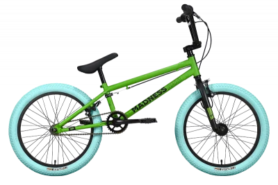 Велосипед Stark Madness BMX 1 2023, зеленый/черный/голубой