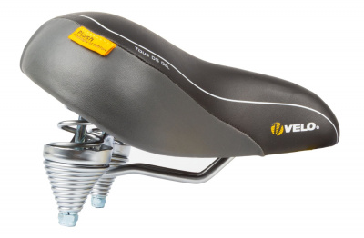 Седло Velo Plush Tour DS Gel, комфорт 265x255мм двойн. пруж.-эластом. гелев черное
