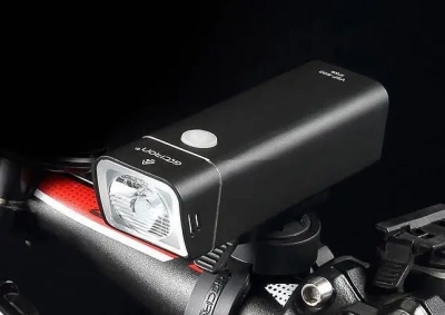 Передний фонарь Gaciron V9F600, 600lm,1диод, Li-аккум, USB, алюм., черный