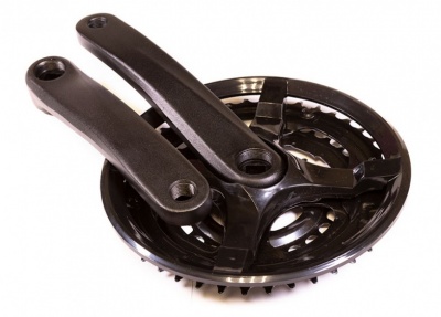Система шатунов 3ск. 42T длина шатуна 170мм, под квадрат, алюм, черная 24/34/42T