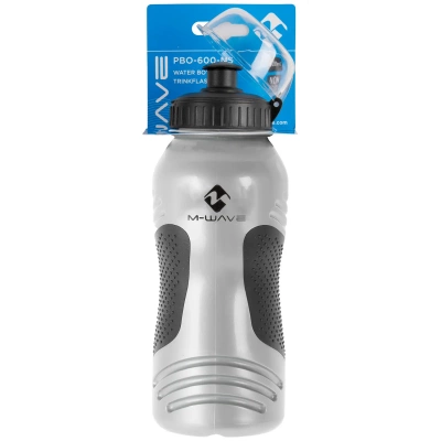 Фляга M-Wave PBO 600-NS, антискольз. пластик 0.6л с крышкой серо-черная
