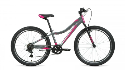 Велосипед FORWARD JADE 24 1.0 (24" 7 ск. рост 12") 2021, серый/розовый