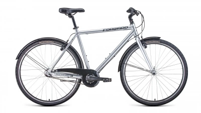 Велосипед FORWARD ROCKFORD 28 (28" 3 ск. рост. 540 мм) 2021, серебристый