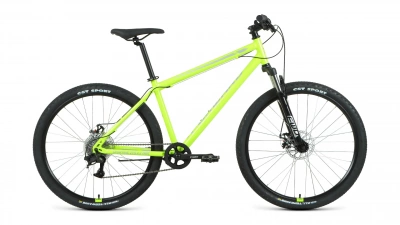Велосипед FORWARD SPORTING 27,5 2.2 disc (27,5" 8 ск. рост 17") 2021, ярко-зеленый/серый