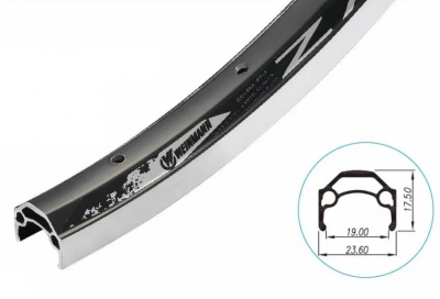 Обод 26" 32H AV Weinmann ZAC19, V-brake, CNC, 23.6x19x17.5, черный