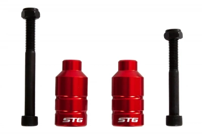 Пеги STG TP-01, для трюкового самоката с осью, 22.2мм, алюм., красный, 2шт