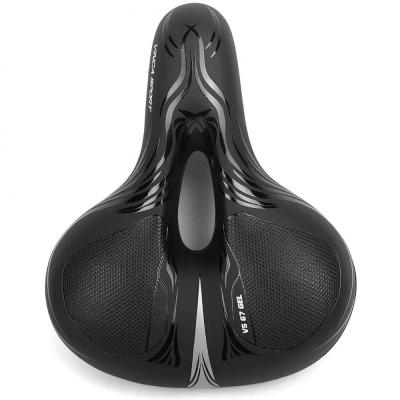Седло Vinca Sport VS-67 Gel, комфортное, c гелем, 250x200мм, с отверстием, черное