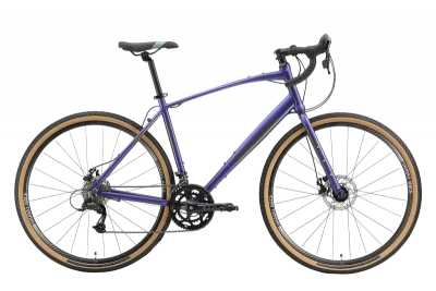 Велосипед Stark Gravel 700.1 D 2023, фиолетовый/чёрный, 20"