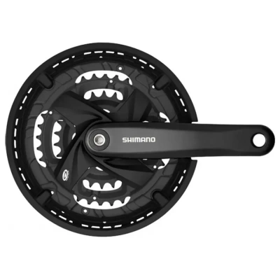 Система шатунов 3ск. 44T Shimano Altus M371, 27ск. 44/32/22 170мм с защ. черная инд. уп.