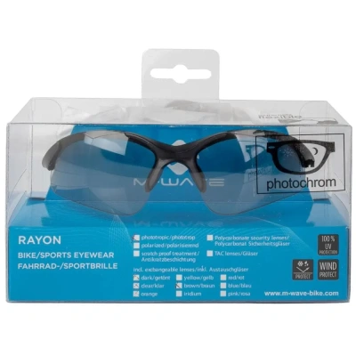 Очки M-Wave Rayon PC ULTRA, 3 пары сменных линз в комплекте, черные матовые
