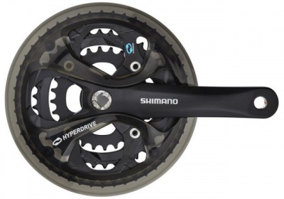 Система шатунов 3ск. 48T Shimano Acera M361, 21-24ск. 48/38/28 175мм смен. зв. черная инд. уп.