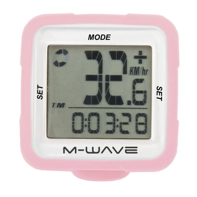 Велокомпьютер M-Wave XIV Silicone, беспров., силикон. корпус, розовый